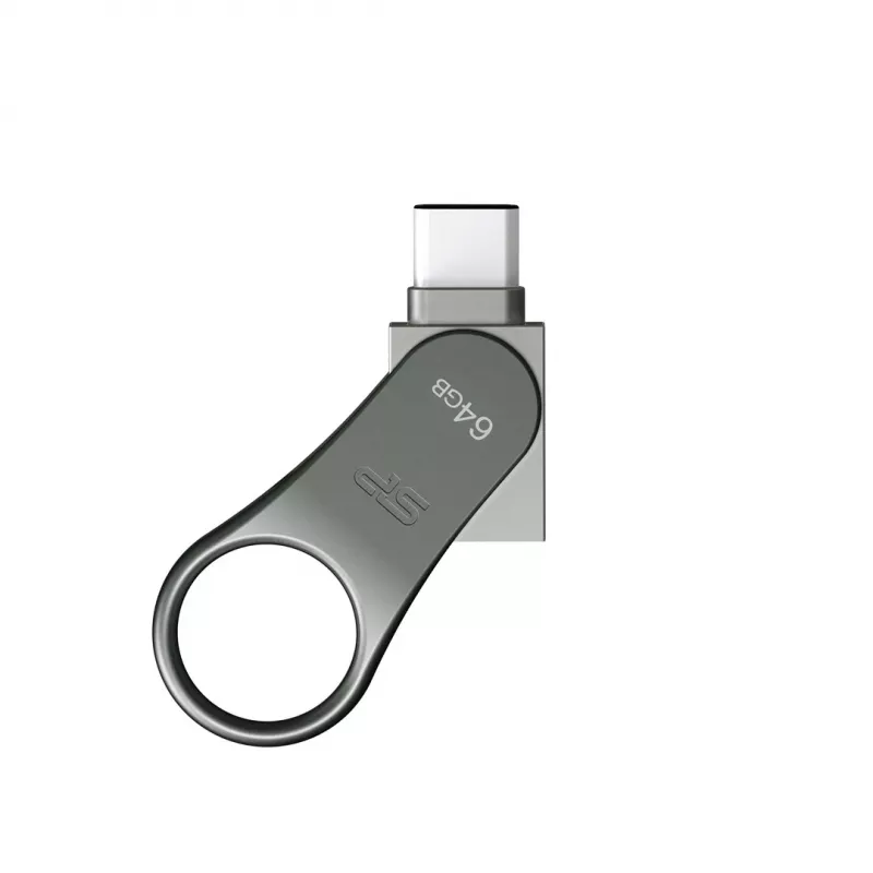 Silicon Power Mobile C80 USB zibatmiņa 64 GB USB Type-A / USB Type-C 3.0 (3.1 Gen 1) Titanium
