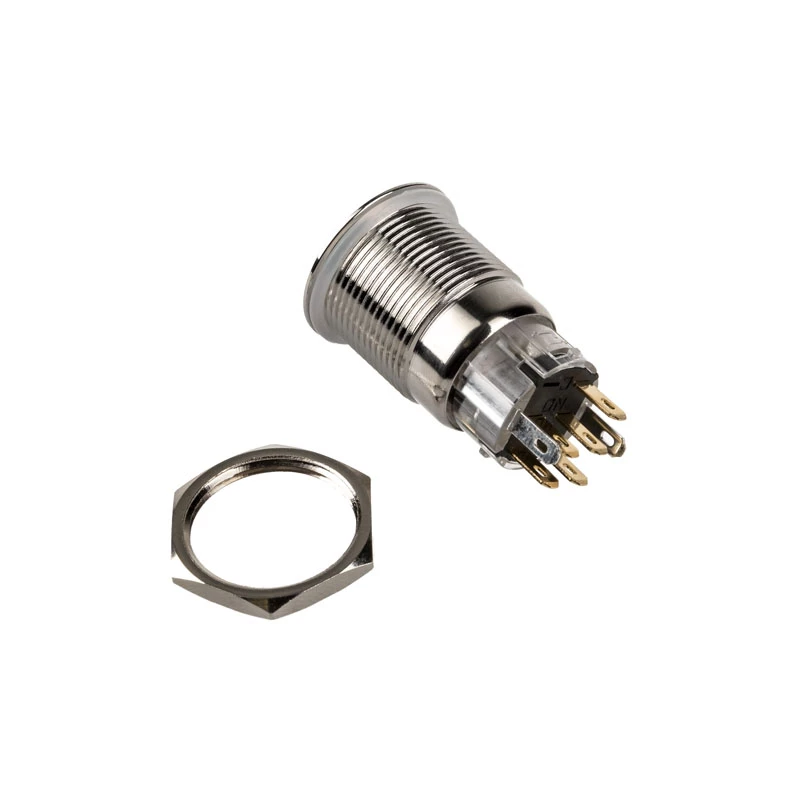 DimasTech vandāļizturīga spiedpoga 19 mm Silverline Dot RGB PD210