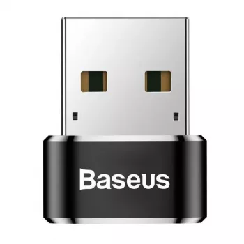 Baseus USB vīriešu savienotājs uz Type-C sieviešu adaptera pārveidotājs melns