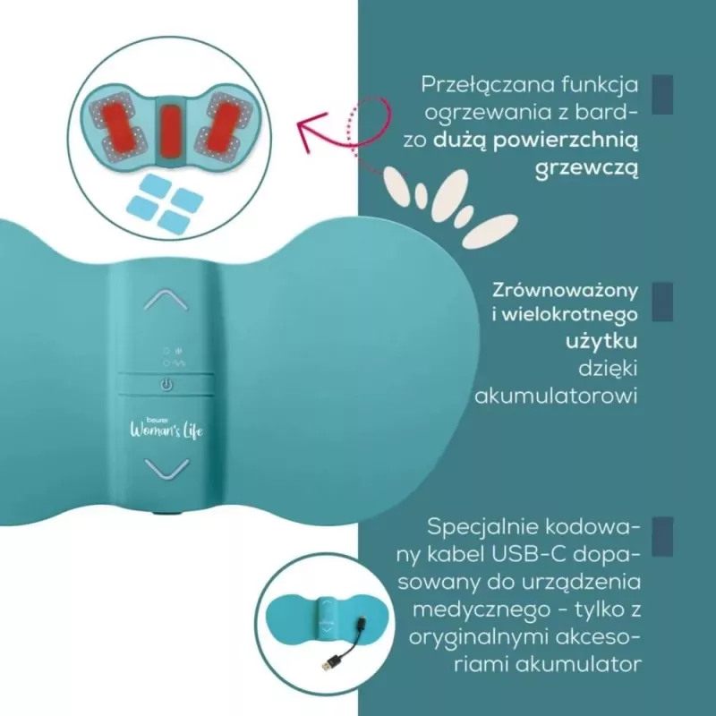 Menstruālā relaksācijas ierīce Beurer EM 55 ar TENS tehnoloģiju vēdera sāpju mazināšanai