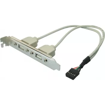 USB 2.0 iekšējais kronšteins ShiverPeaks 75620 ar 2 × Type-A portiem un 10 kontaktu savienotāju mātesplatei