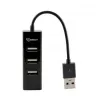 Sbox H-204 USB 4 portu HUB melns
