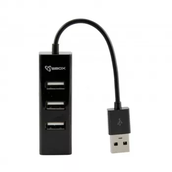 Sbox H-204 USB 4 portu HUB melns