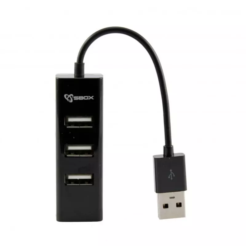 Sbox H-204 USB 4 portu HUB melns