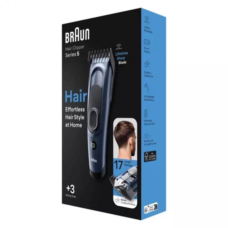 Braun HC5350 matu griežamā mašīnīte, 17 garumi, bezvada