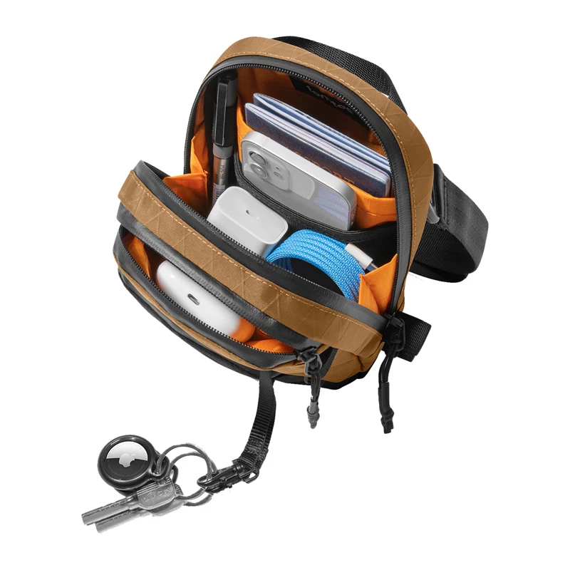 Ceļojumu soma Tomtoc Aviator-T37 ar plecu siksnu, X-Pac audums, brūna