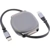 USB-C kabelis InLine 35850, 100 W jaudas piegāde, 0,80 m, melns/pelēks