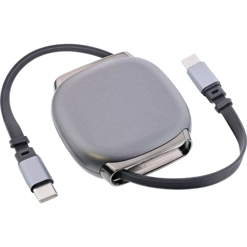 USB-C kabelis InLine 35850, 100 W jaudas piegāde, 0,80 m, melns/pelēks