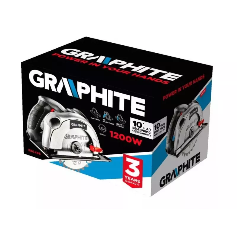 Ripzāģis 1200W Graphite ripzāģa asmens 185 mm