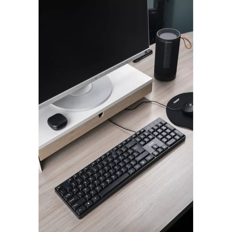 Savio KB-01 tastatūra mājām/birojam USB QWERTY US English Melna