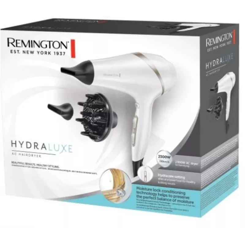 Matu žāvētājs Remington AC8901 HYDRAlux 2300 W 3 temperatūras iestatījumi Jonu funkcija Difuzora uzgalis Balts