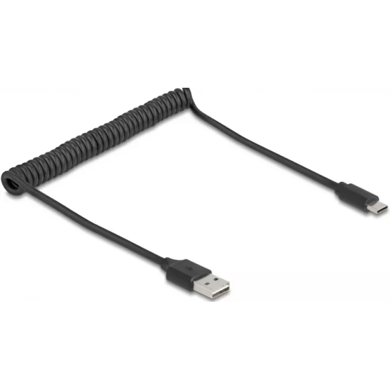 USB kabelis DeLOCK 90133 USB 2.0 0,8 m Melns