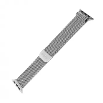 FIXED sietiņa siksniņa Apple Watch 38/40/41 mm — FIXMEST-436-SL sudraba, Milānas nerūsējošais tērauds, regulējama