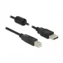 USB kabelis DeLOCK 84896 USB 2.0 1,5 m USB A USB B melns