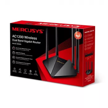 Mercusys MR30G bezvadu maršrutētājs Gigabit Ethernet Divjoslu (2.4 GHz / 5 GHz) Melns