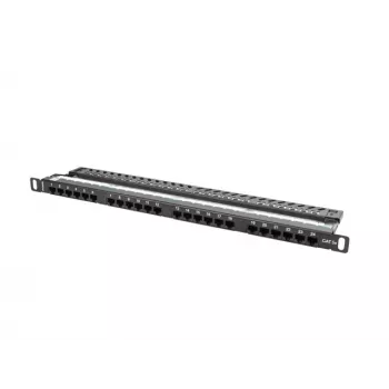 Lanberg PPU5-0024-B - RJ-45 - Cat5, Cat5e - melns - metāls - montāža statnē - 0,5U (PPU5-0024-B)