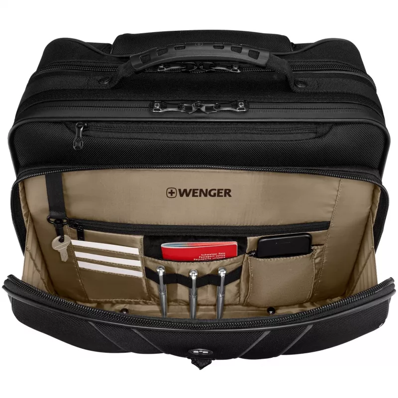 Wenger portatīvā datora soma ar riteņiem Legacy Melns Series 15,6 collu (39,62 cm) klēpjdatoram ar planšetdatora kabatu