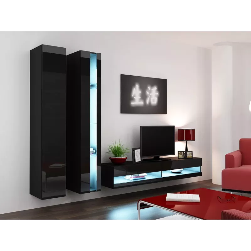 Cama plaukts VIGO NEW 180/40/30 melna/melni spīdīga