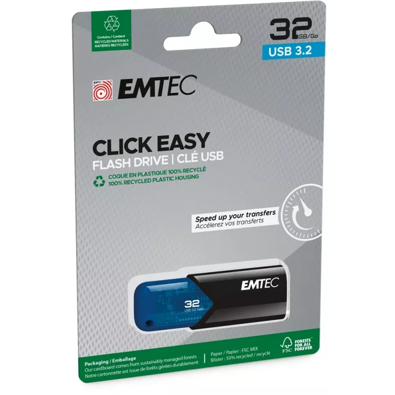 USB zibatmiņa Emtec 32GB USB Type-A 3.2 Gen 2 B110 Click Easy