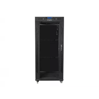 Brīvi stāvošs statīvs LANBERG FF01-6627-12BL 19 collu 27U 600x600 mm stikla durvis, 800 kg ietilpība