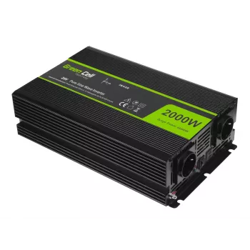 Strāvas pārveidotājs zaļa Cell INV20, līdzstrāva 24 V uz maiņstrāvu 230 V, 4000 W, 50 Hz, 40 A ieeja, iekštelpām, melns