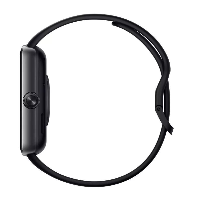 Viedpulkstenis Xiaomi Watch 5 taisnstūra 2,07 collu AMOLED displejs, melns korpuss, melna TPU siksniņa, 47,5 mm, 5 ATM