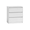 Kumode top e shop K3 BIEL, 3 atvilktnes, balta, skaidu plāksne, 700×430×780 mm