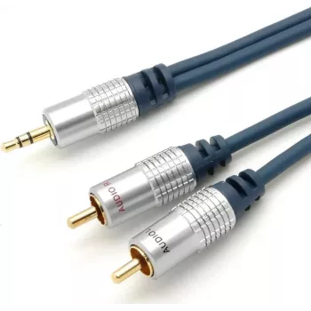 Audio kabelis S/CONN SP30832-5 5m 3.5mm 2 x RCA Zils Hroms