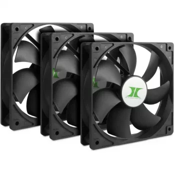 INTER-TECH 88887289 120mm korpusa ventilatori, 3 gab. komplekts, melns