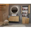 Vannas istabas uzglabāšanas skapis Top e Shop NEL 2K DK ANT/ART KP — Grafīts/Ozols, brīvi stāvošs, 600×300×1740 mm, 3 plaukti