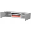 Cama RTV skapis TULA 183x35x37 balts matēts + balts mantelpiece