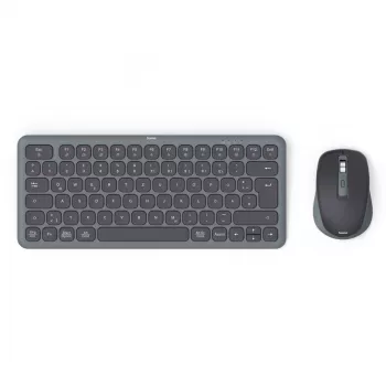 Daudzaparatūras tastatūras un peles komplekts melns pelēks