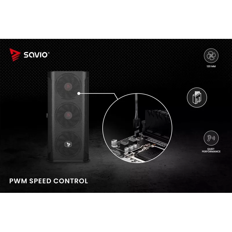 SAVIO SAVGBLADE 120mm PWM korpusa ventilators