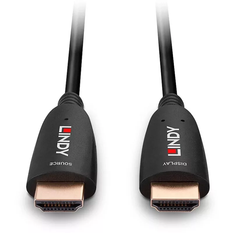 Lindy 15m Fibre Optic Hybrid HDMI 8K60 kabelis, 15 m, HDMI Type A (Standard), HDMI Type A (Standard), 48 Gbit/s, Melns