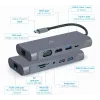 Gembird A-CM-COMBO7-01 piezīmjdatora dokstacija/portu replikators USB 3.2 Gen 1 (3.1 Gen 1) Type-A pelēks