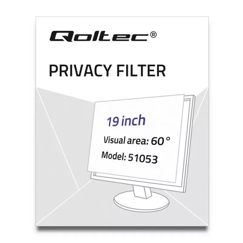 Qoltec 51053 displeja privātuma filtrs 48.3 cm (19) monitors