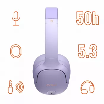 Austiņas MANTA HDP1001PU Rytmo Elegance violeta virsgalvas, vadu, modelis HDP1001PU