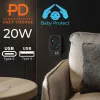 Strāvas sadalītājs MACLEAN MCE249 F/B — 2 maiņstrāvas ligzdas (16A + 6A) ar 2×USB-A un 2×USB-C PD 20W, ES spraudnis, melns