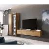 Vitrīna Cama Meble VIGO 180 — pie sienas stiprināma stikla vitrīna, 1800×400×300 mm, wotan ozols