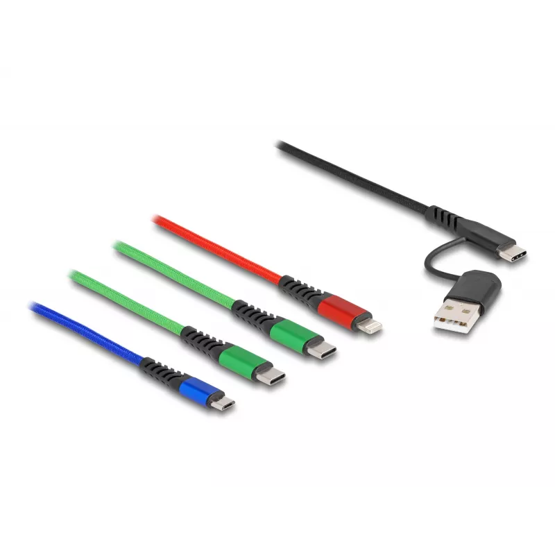 USB kabelis DeLOCK 87035 1.2 m USB 2.0 USB A USB C Micro USB-B Lightning