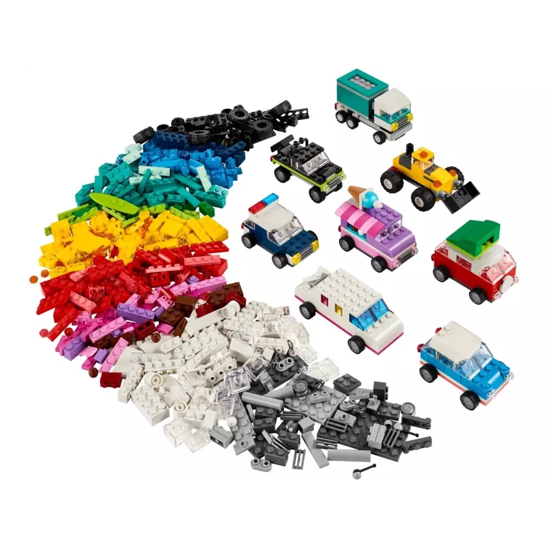 LEGO Classic Creative Vehicles Colourful Model Cars Kit Featuring a Police Car Toy & 11023 Classic zaļa Baseplate Square 32x32 Stud Building Grass