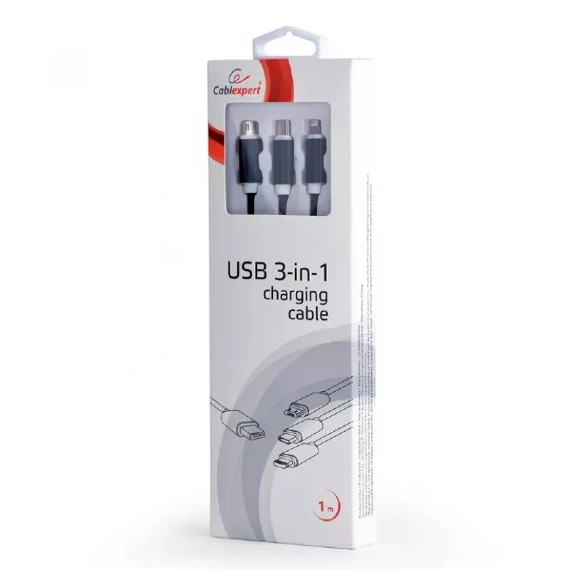 USB 2.0 kabelis Gembird CC-USB2-AM31-1M — USB A savienotājs, 1 m, melns