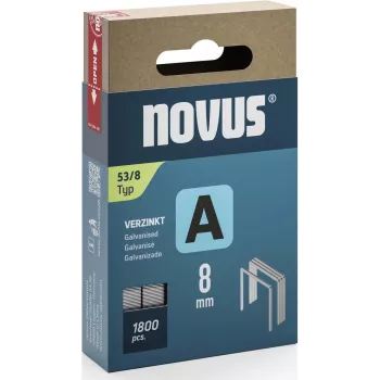 Skavu papildināšanas bloki NOVUS A Typ 53 8 mm, 1800 gab. iepakojumā, lieljaudas skavotājiem