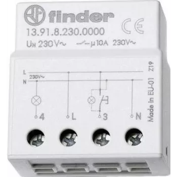 Finder impulsa slēdzis uzstādīšanai virs apmetuma/iegremdējamai montāžai 1 gab. 13.91.8.230.0000 1 normāli atvērts kontakts 230 V AC 10 A 2300 VA (13.91.8.230.0000)