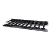 APC NetShelter kabelis Management, Horizontāls kabeļu pārvaldnieks, 1U, vienpusējs ar vāku, melns, 482.6 x 44.45 x 165.1 mm