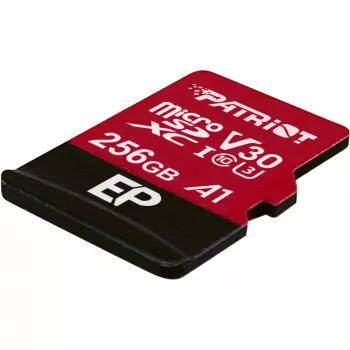 MicroSDXC atmiņas karte PATRIOT PEF256GEP31MCX 256 GB Class 10 U3 V30 Lasīšanas ātrums 100 MB/s Rakstīšanas ātrums 80 MB/s ar SD adapteri