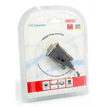 UNITEK Y-108 USB 2.0 uz RS232 melns kabeļa interfeisa adapteris (Y-108)