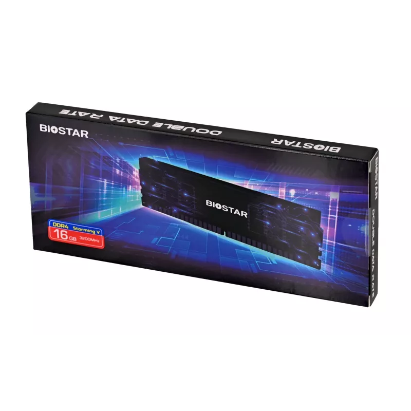 Galddatora DDR4 operatīvā atmiņa BIOSTAR 16GB 3200MHz ar siltuma izkliedētāju (modelis DO32NU4H16)