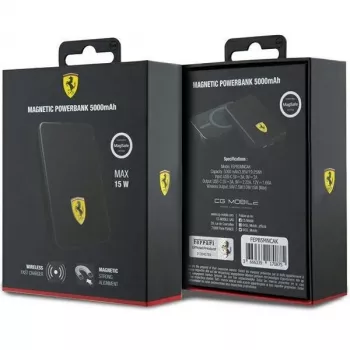 Ferrari Jaudabank FEPB5MNCAK 15W 5000mAh Melns/Melns Metal Logo MagSafe