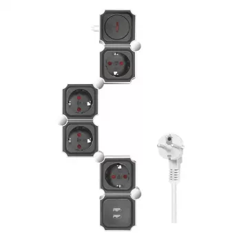 LogiLink 4 ligzdas 15m melna un balta